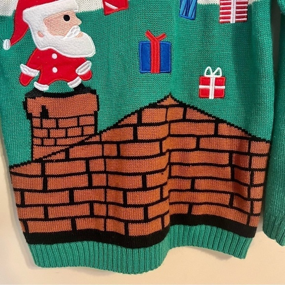 33DEGREES Ugly Christmas Festive Holiday Crewneck Knit Sweater‎ Santa Size Large - Picture 4 of 12